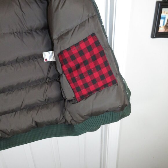 Woolrich Men's Down Parka Full Zip Flannel Lined Hood Full Zip Elm Green Sz Med - Picture 5 of 10